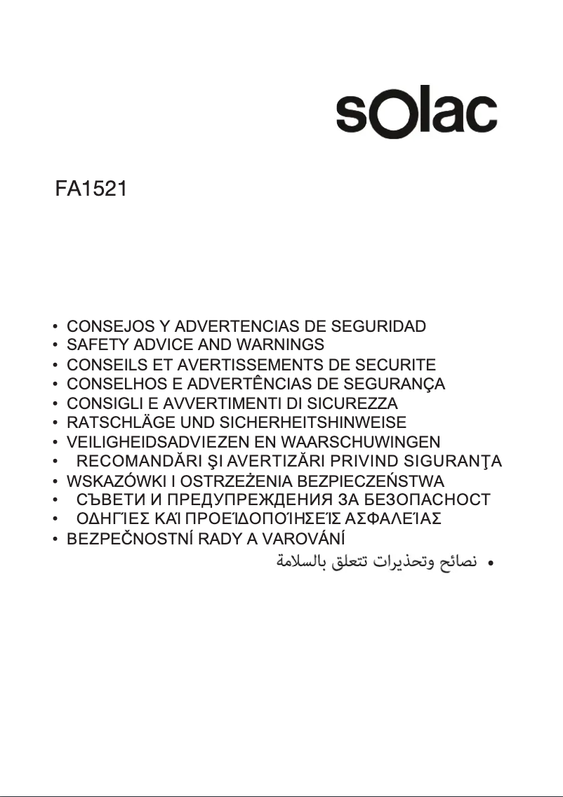 Página 1 del manual Instrucciones de seguridad Solac Digital 7 FA1521