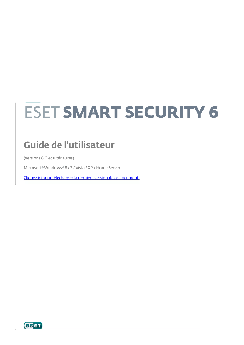 Página 1 del manual Manual de usuario ESET Smart Security 6