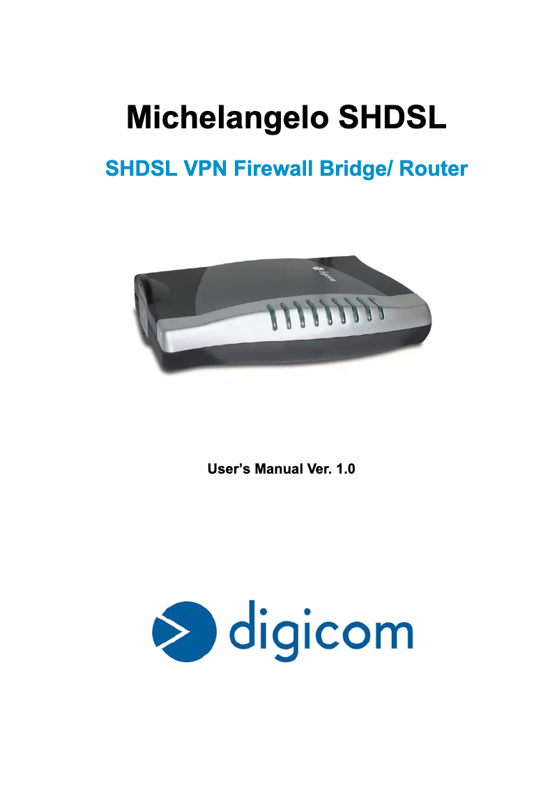 Imagen de la primera página del manual del dispositivo Michelangelo SHDSL