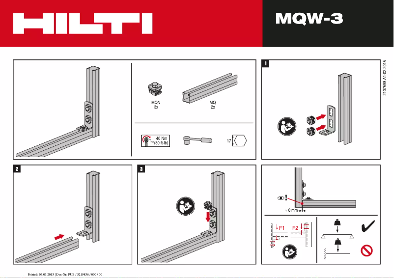 Página 1 del manual Manual de usuario Hilti MQW 90°-F