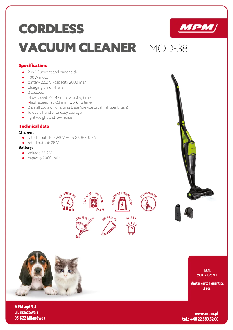 Imagen de la primera página del manual del dispositivo MOD-38