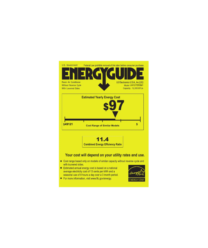 Página 1 del manual Etiqueta energética LG LW1217ERSM1