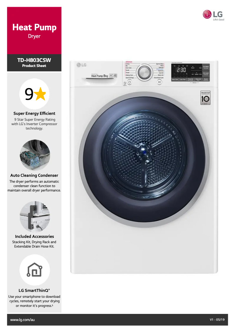 Imagen de la primera página del manual del dispositivo TD-H803CSW