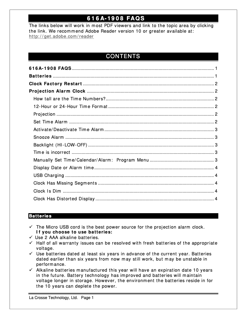 Imagen de la primera página del manual del dispositivo 616A-1908