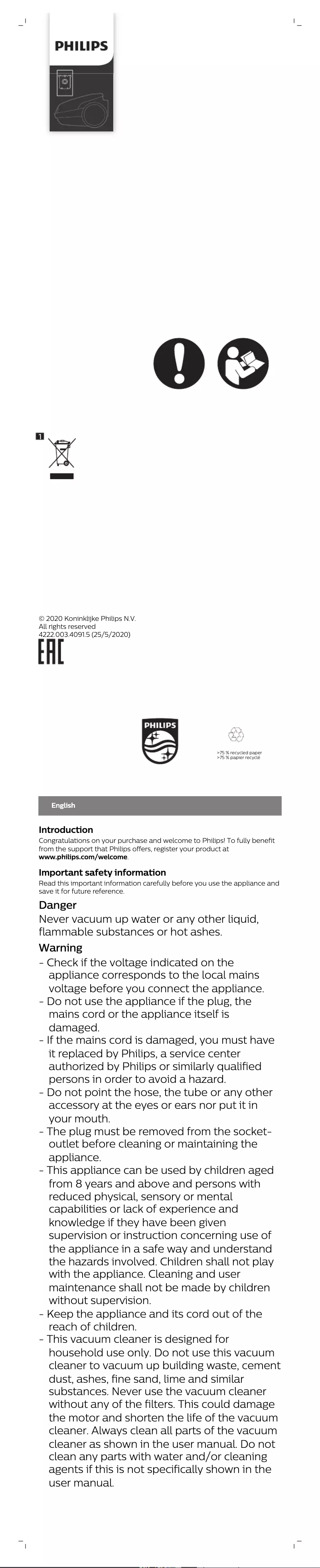 Imagen de la primera página del manual del dispositivo PowerGo FC8295