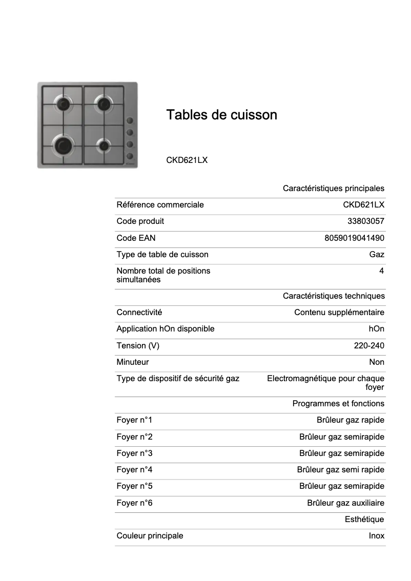 Imagen de la primera página del manual del dispositivo CKD621LX