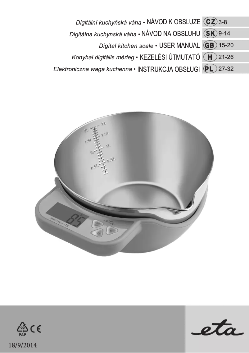 Imagen de la primera página del manual del dispositivo 177790050