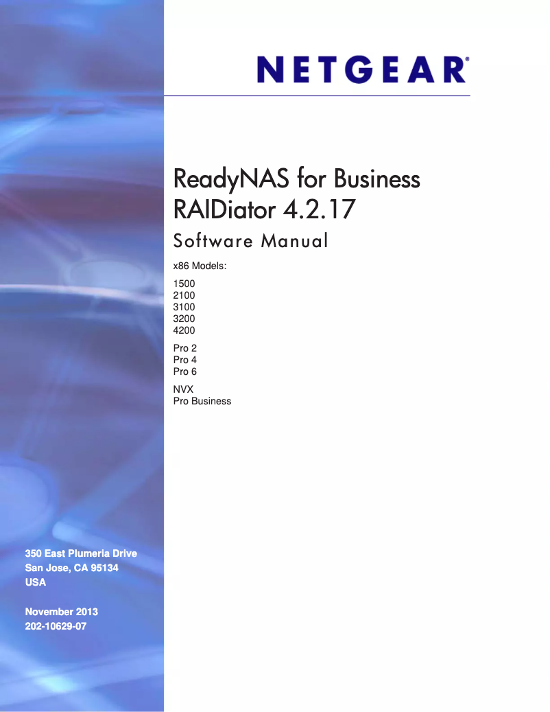 Imagen de la primera página del manual del dispositivo ReadyNAS RRX4410D