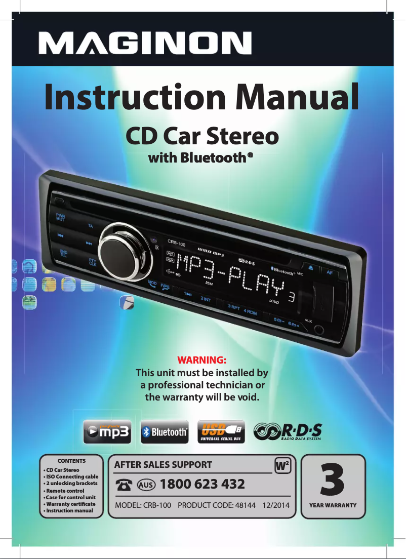 Página 1 del manual Manual de usuario Maginon CRB-100