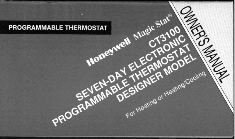 Página 1 del manual Manual de usuario Honeywell CT3100