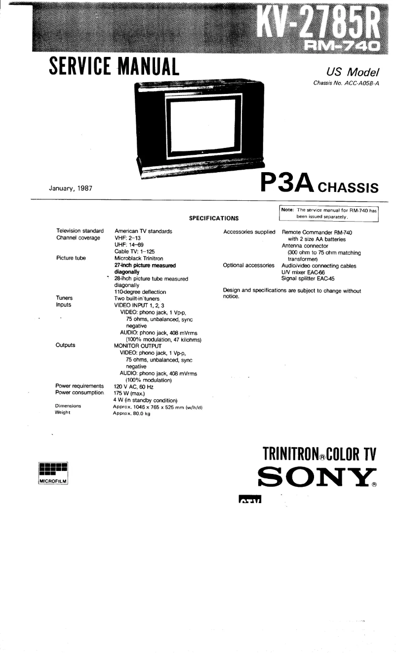 Imagen de la primera página del manual del dispositivo KV-2785R