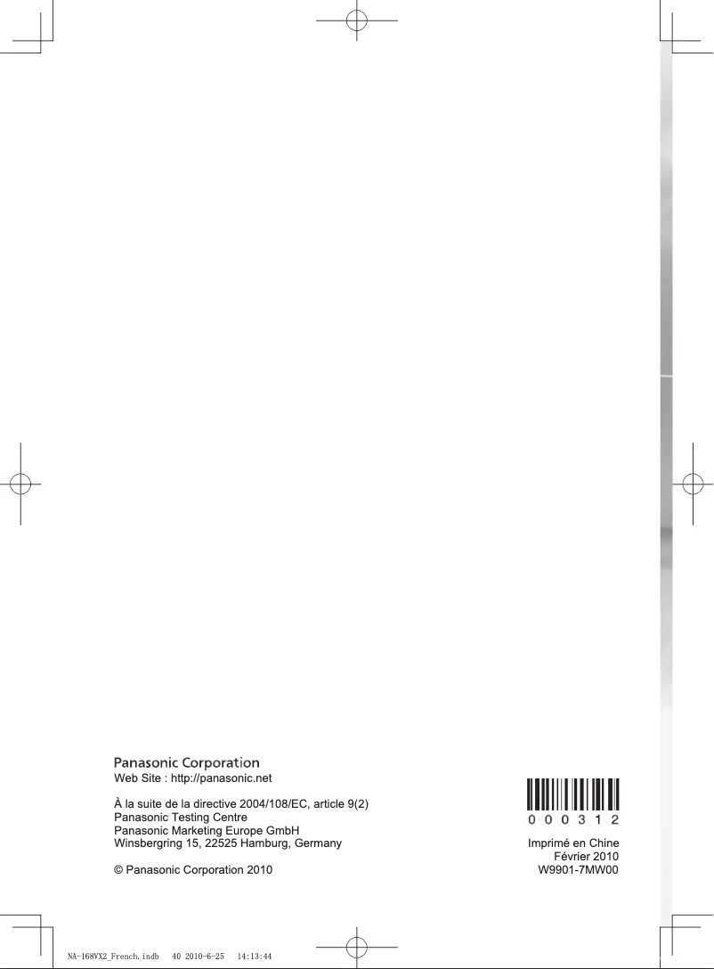 Página 1 del manual Manual de usuario Panasonic NA-128VA2