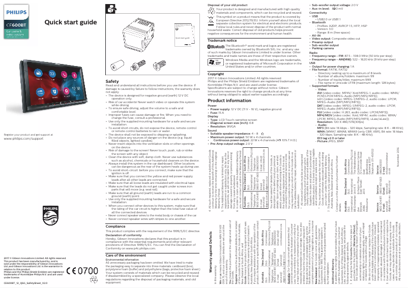 Imagen de la primera página del manual del dispositivo CE600BT