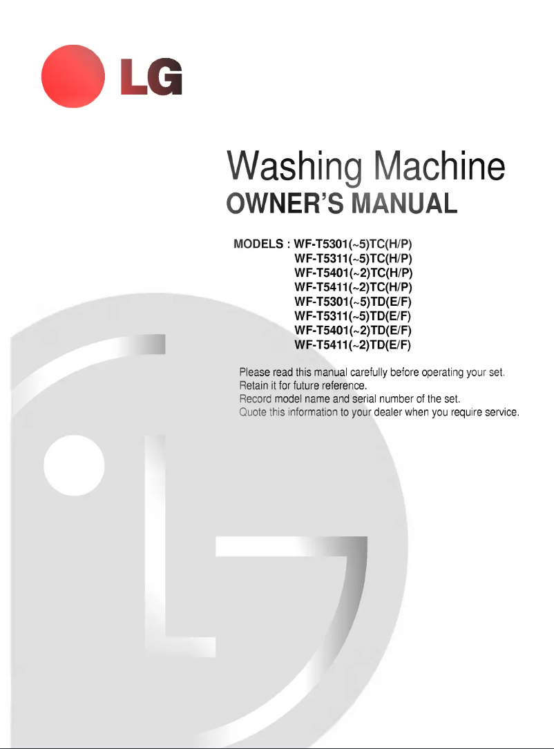 Imagen de la primera página del manual del dispositivo WF-T5402TC