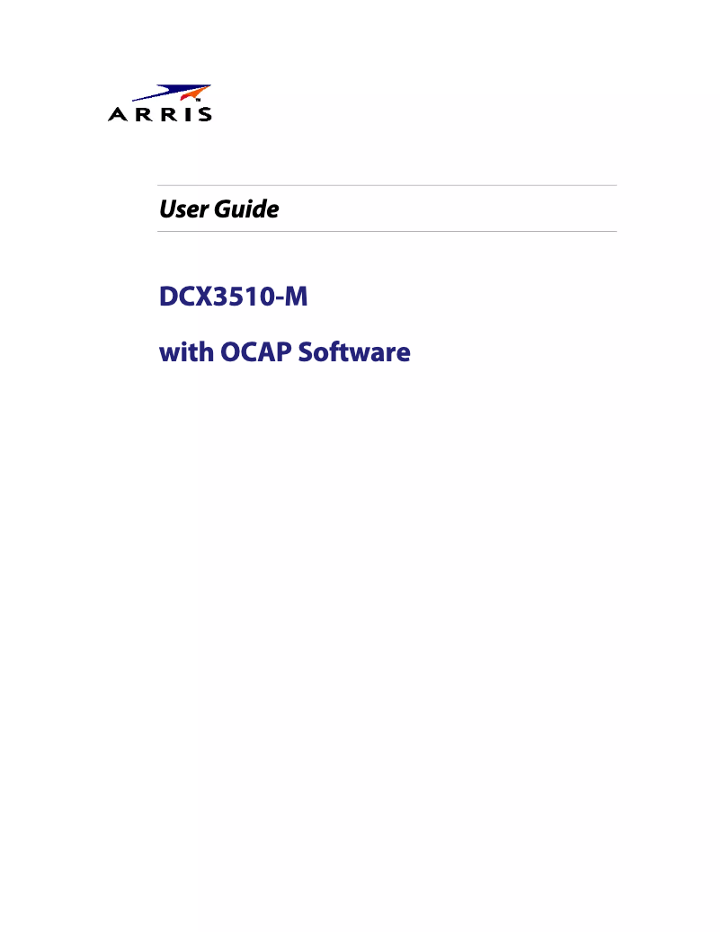 Página 1 del manual Manual de usuario Arris Touchstone DCX3510-M