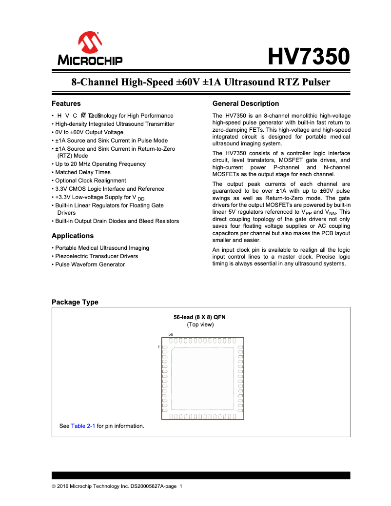 Página nº 1 - Manual de usuario Microchip HV7350
