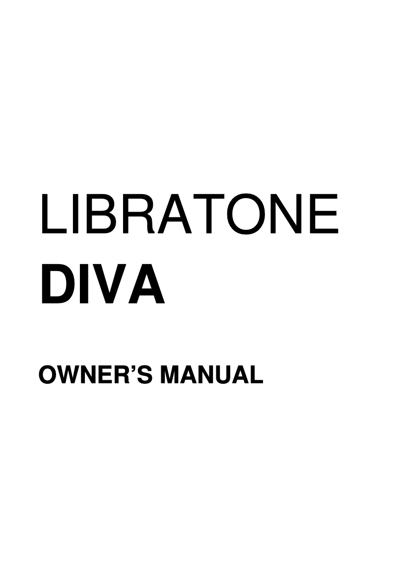 Página 1 del manual Manual de usuario Libratone DIVA