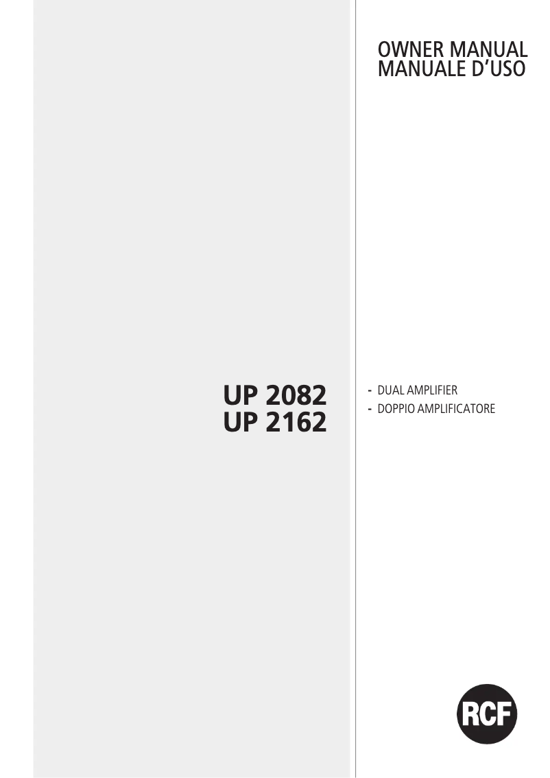 Página nº 1 - Manual de usuario RCF UP 2162