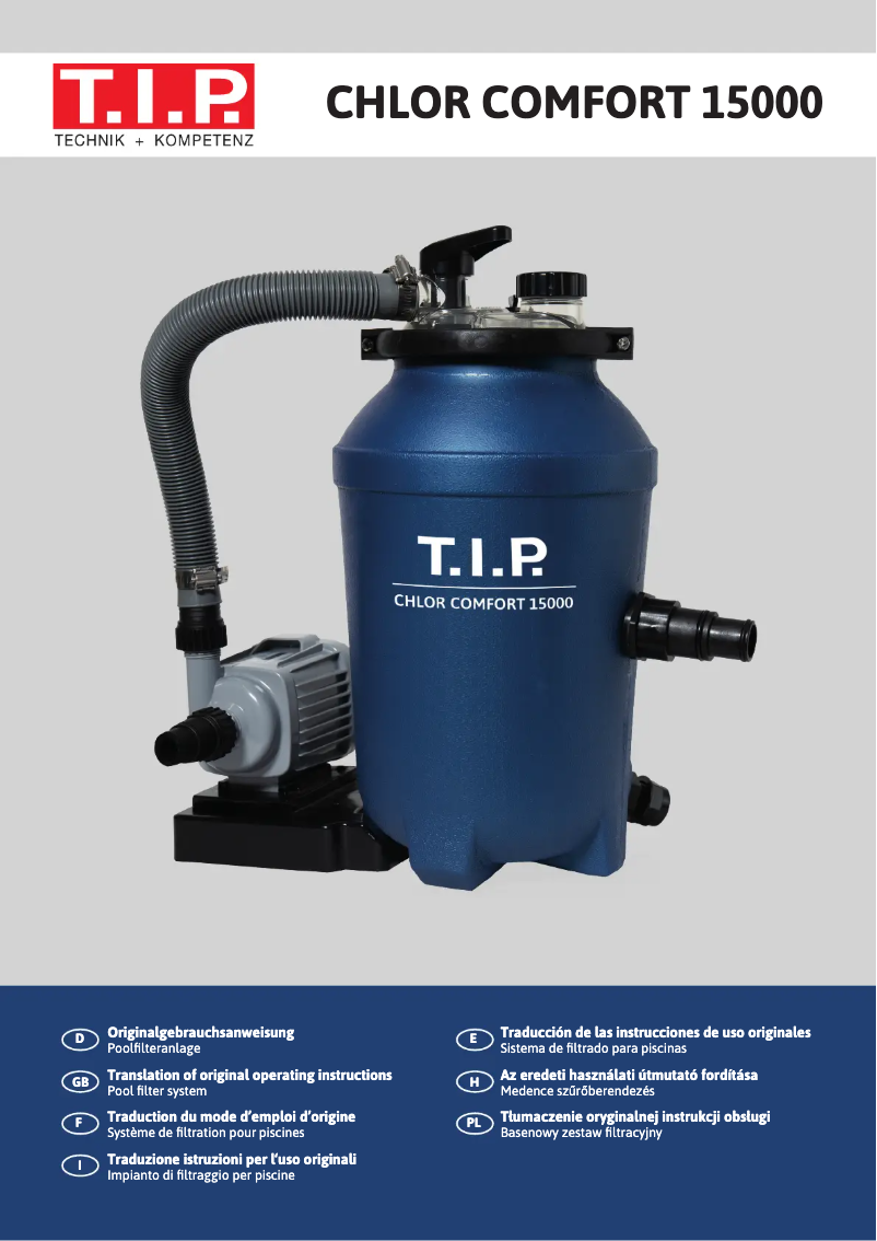 Imagen de la primera página del manual del dispositivo Chlor Comfort 15000