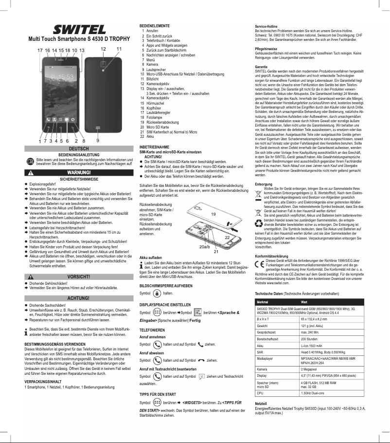 Imagen de la primera página del manual del dispositivo S4530D