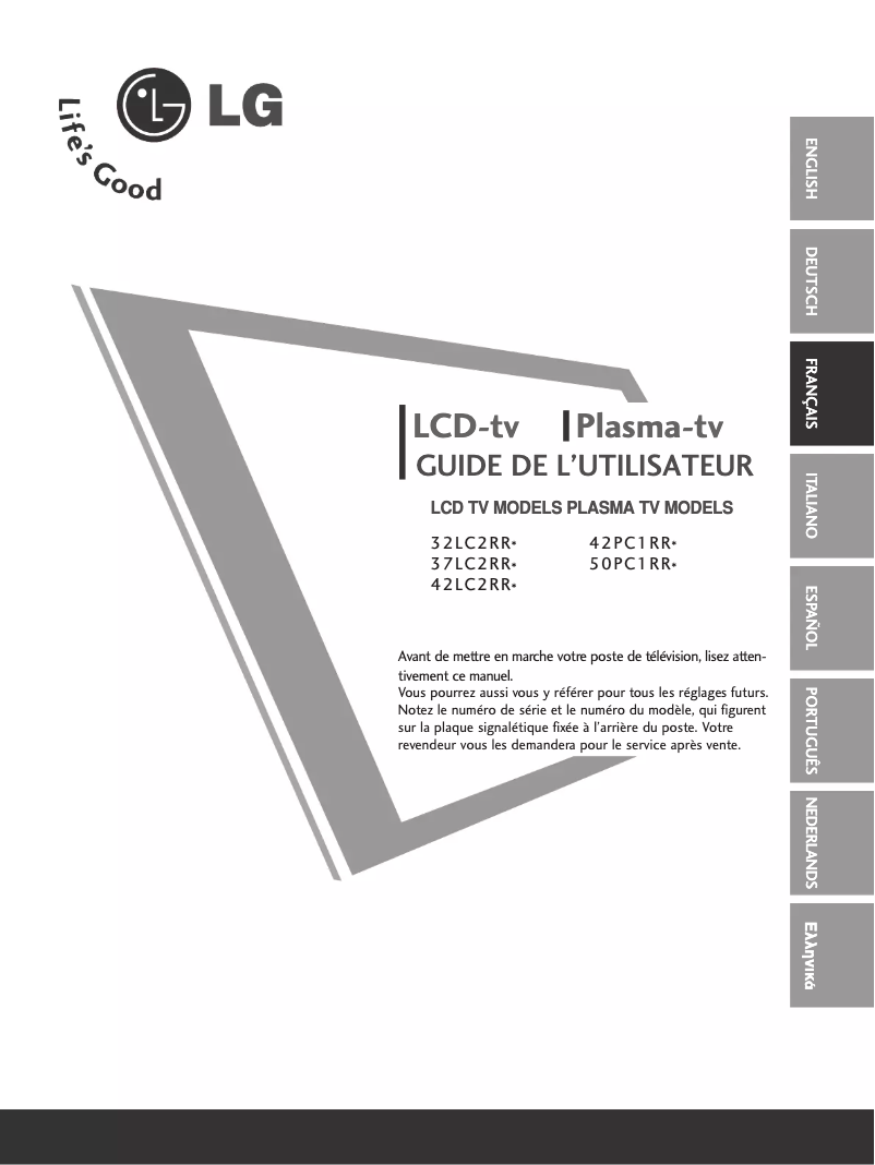 Imagen de la primera página del manual del dispositivo 32LC2RR