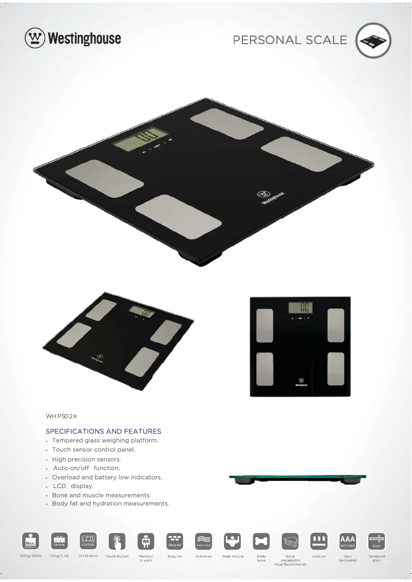 Imagen de la primera página del manual del dispositivo WHPS02K