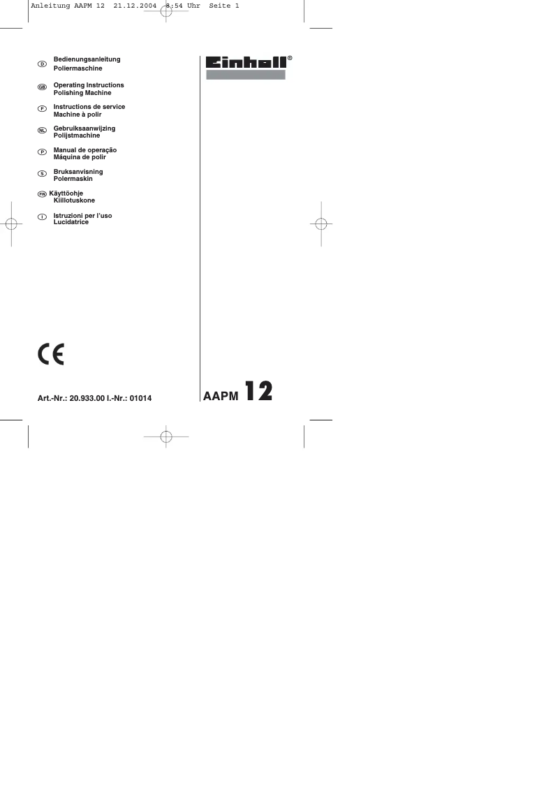 Imagen de la primera página del manual del dispositivo AAPM 12