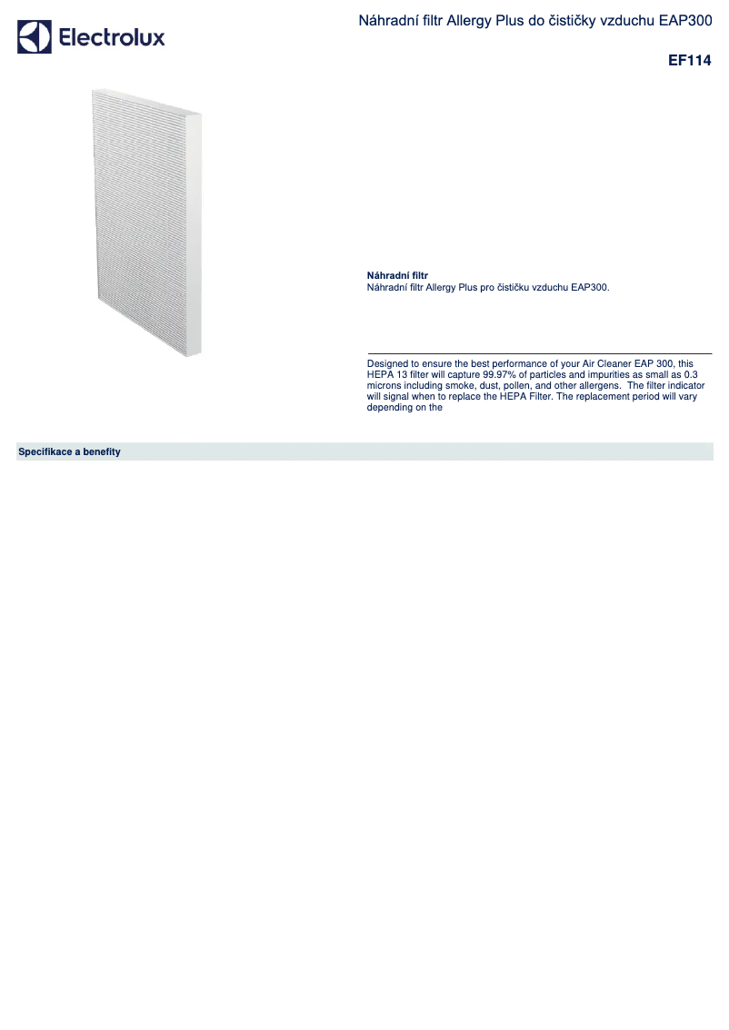 Imagen de la primera página del manual del dispositivo EF114