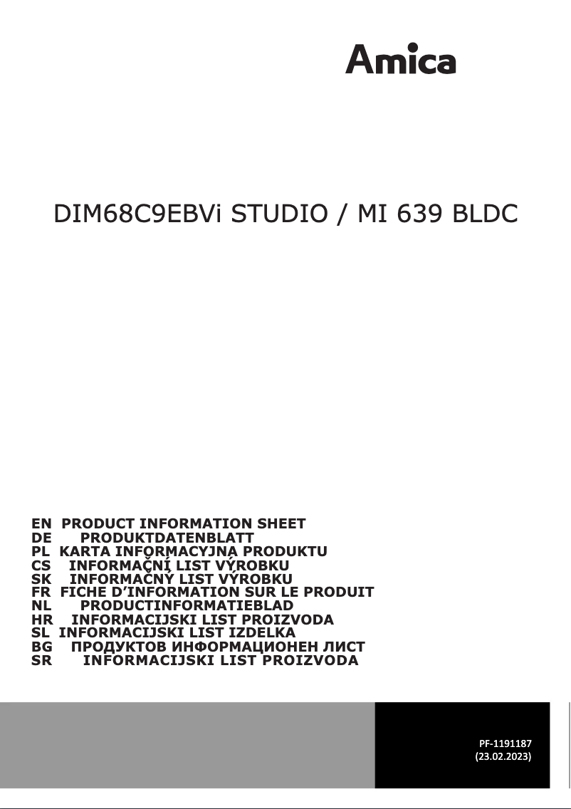 Imagen de la primera página del manual del dispositivo DIM68C9EBVi STUDIO