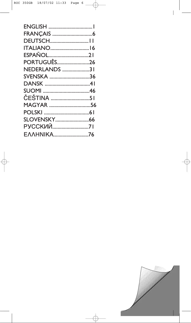 Imagen de la primera página del manual del dispositivo ROC250