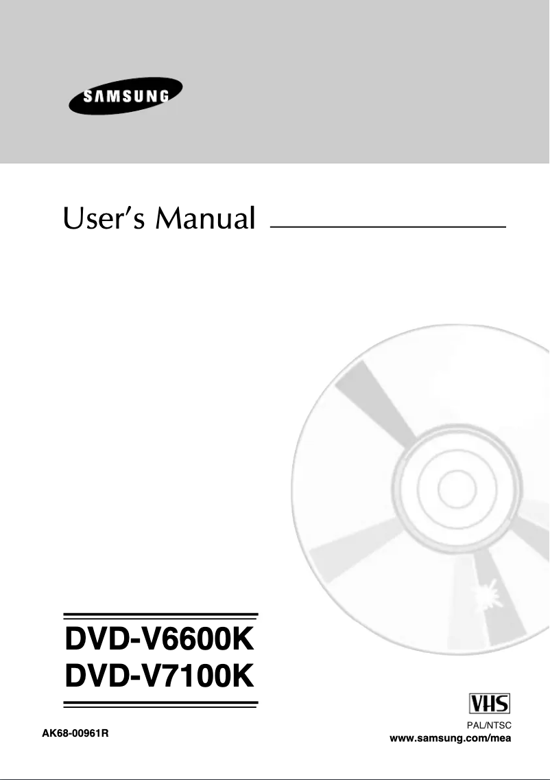 Página 1 del manual Manual de usuario Samsung DVD-V7100K