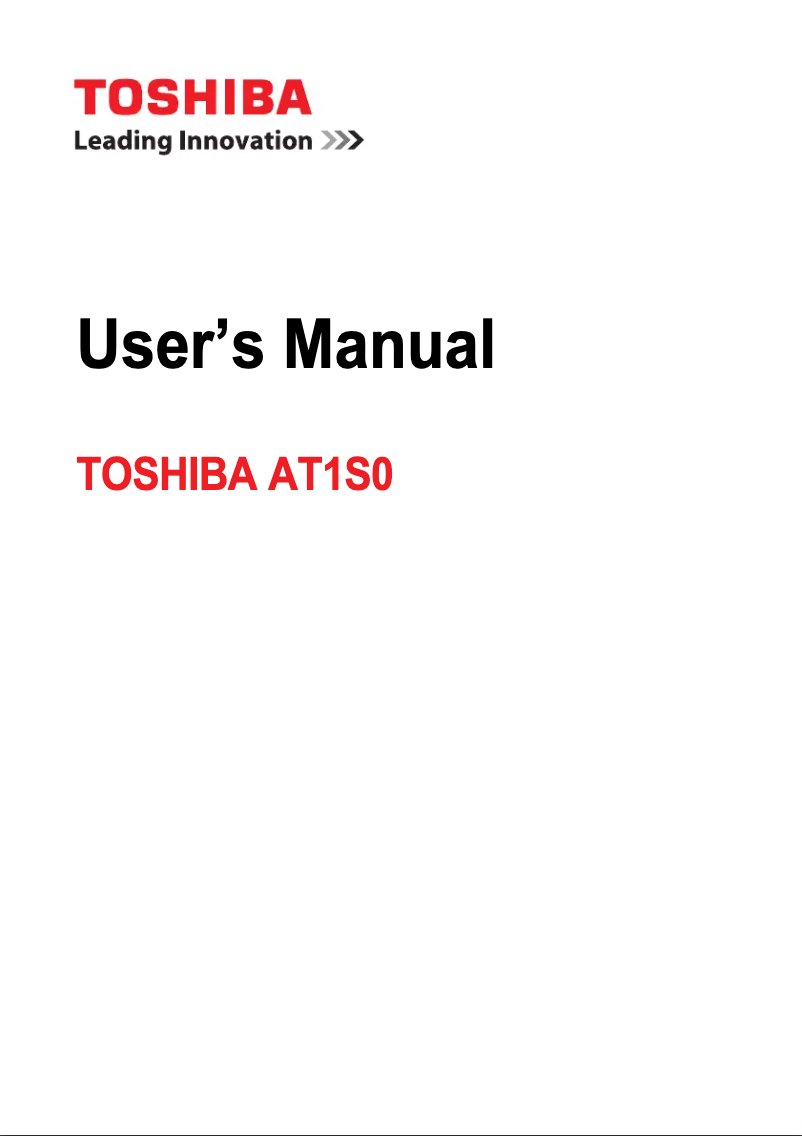 Página 1 del manual Manual de usuario Toshiba Regza AT1S0