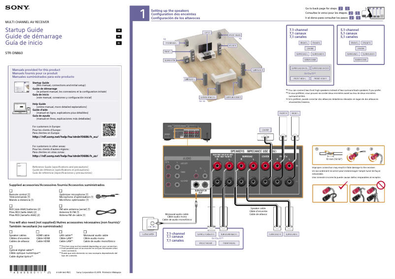 Imagen de la primera página del manual del dispositivo STR-DN860