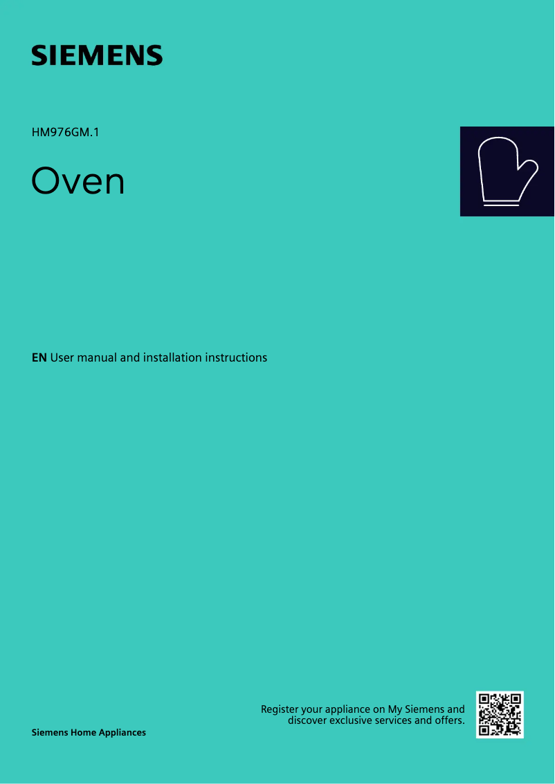 Página 1 del manual Guía de instalación Siemens HM976GMB1