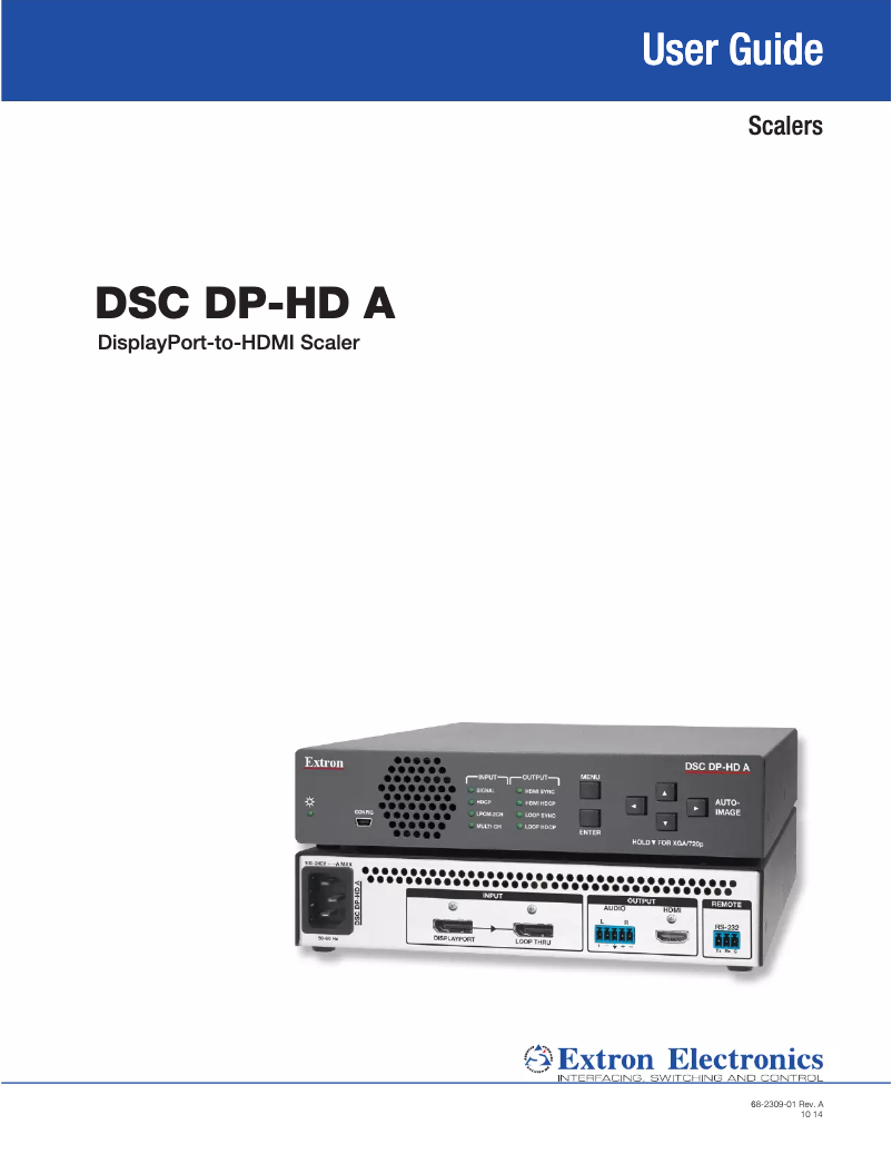 Página 1 del manual Manual de usuario Extron DSC DP-HD A