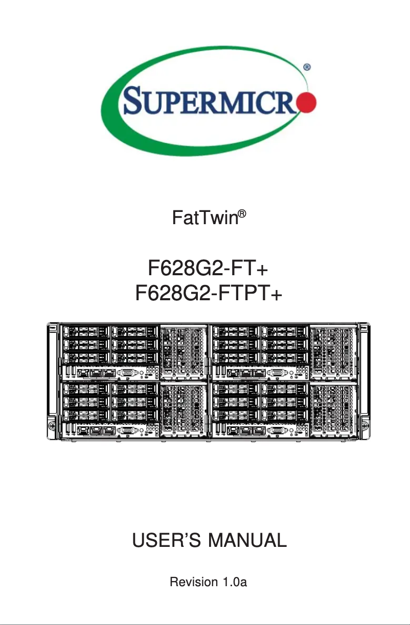 Imagen de la primera página del manual del dispositivo SuperServer F628G2-FTPT+