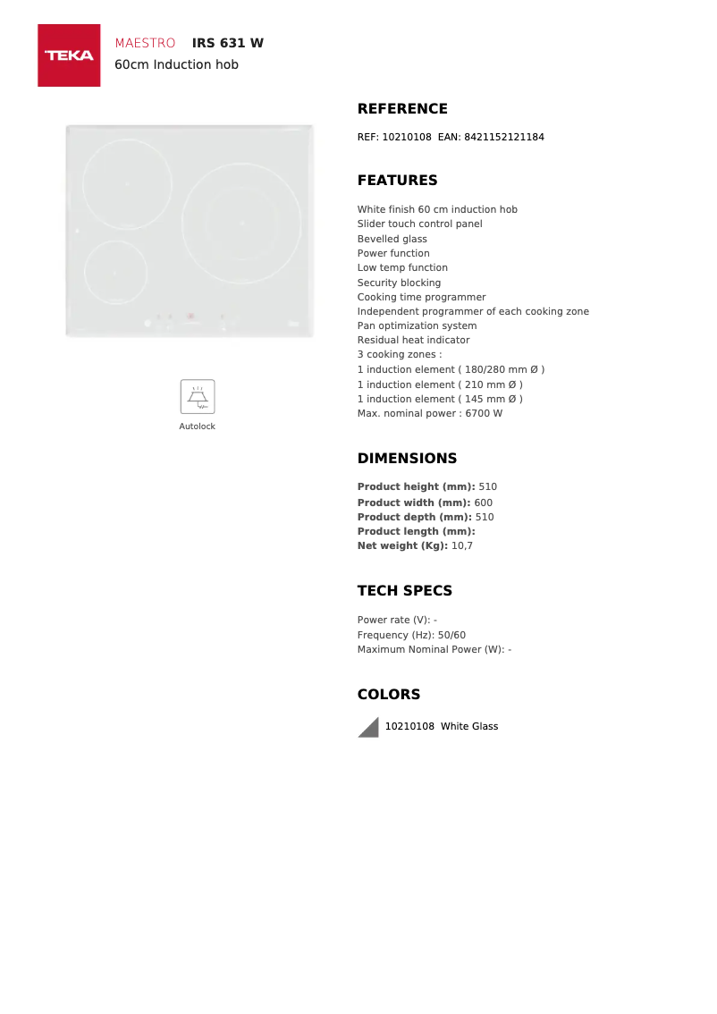 Página 1 del manual Manual de usuario Teka IRS 631