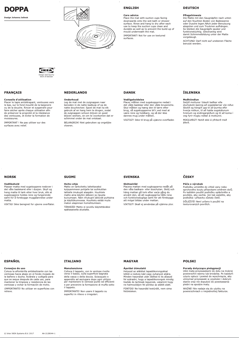 Página 1 del manual Manual de usuario Ikea DOPPA 103.102.24