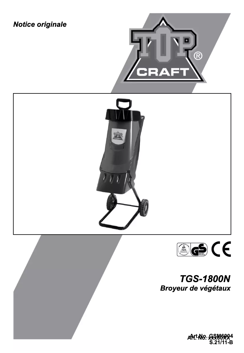 Imagen de la primera página del manual del dispositivo TGS-1800N
