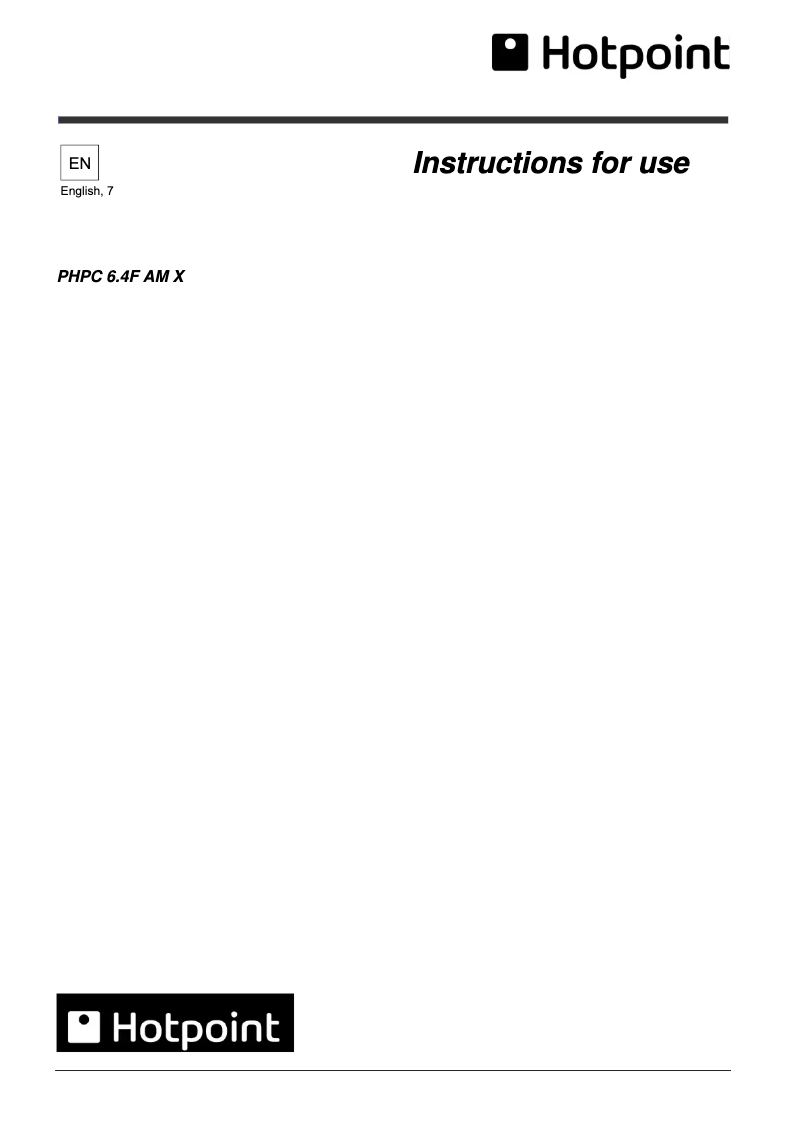 Imagen de la primera página del manual del dispositivo PHPC 6.4F AM W