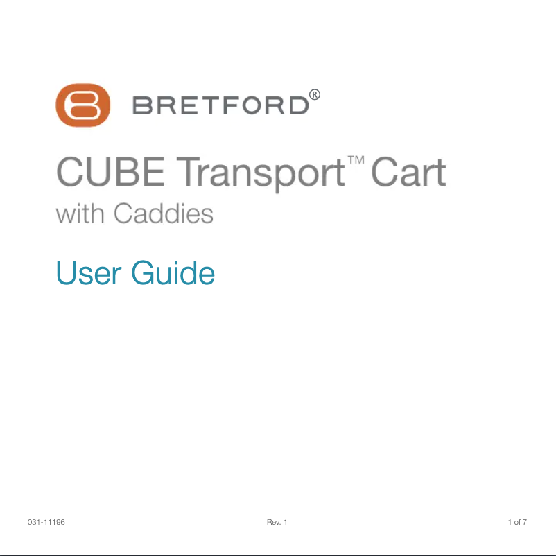 Página 1 del manual Manual de usuario Bretford CUBE Transport Cart