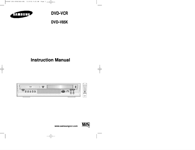 Página 1 del manual Manual de usuario Samsung DVD-V85K