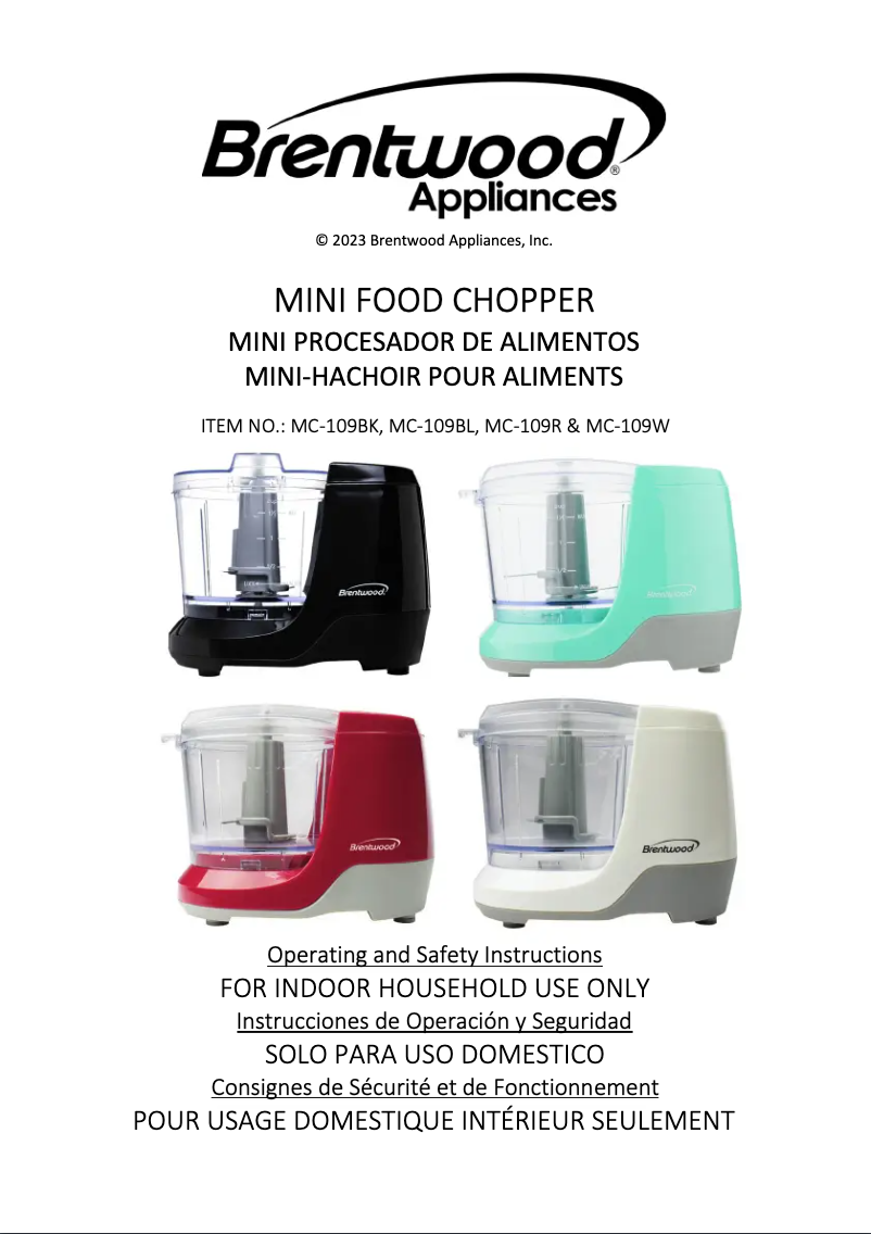 Página 1 del manual Manual de usuario Brentwood MC-109BK
