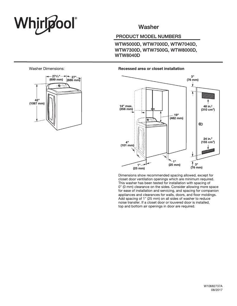 Imagen de la primera página del manual del dispositivo WTW7500G
