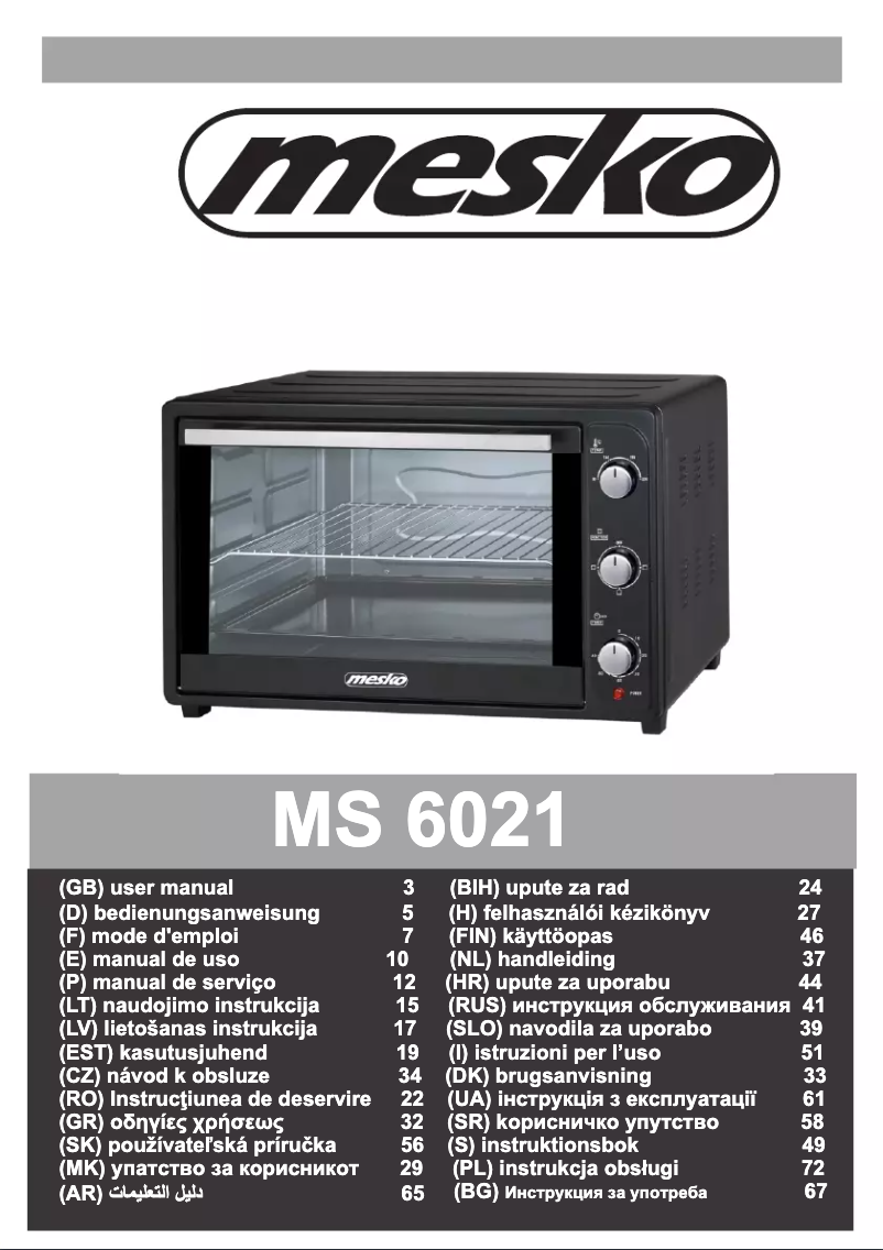 Página 1 del manual Manual de usuario Mesko MS 6021