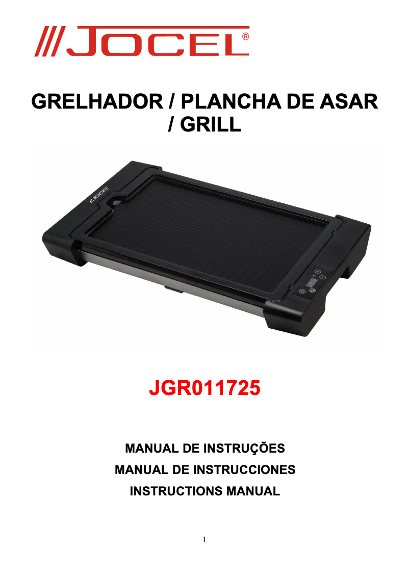 Página nº 1 - Manual de usuario Jocel JGR011725