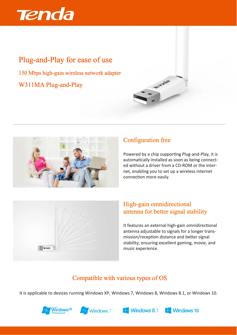 Página 1 del manual Manual de usuario Tenda W311MA