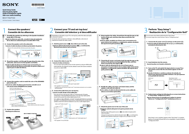 Página 1 del manual Manual de usuario Sony BDV-F700