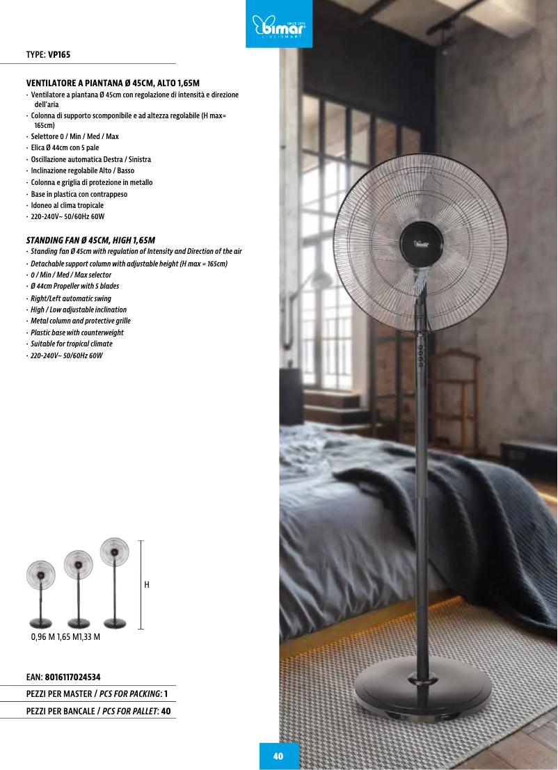 Imagen de la primera página del manual del dispositivo VP165