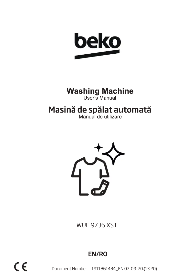 Página 1 del manual Manual de usuario Beko WUE 9736 XST